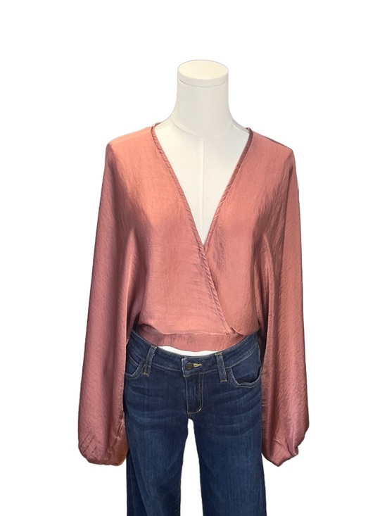 Free People Tops - Free People Dusty Rose Wrap-Front Blouse Size XS